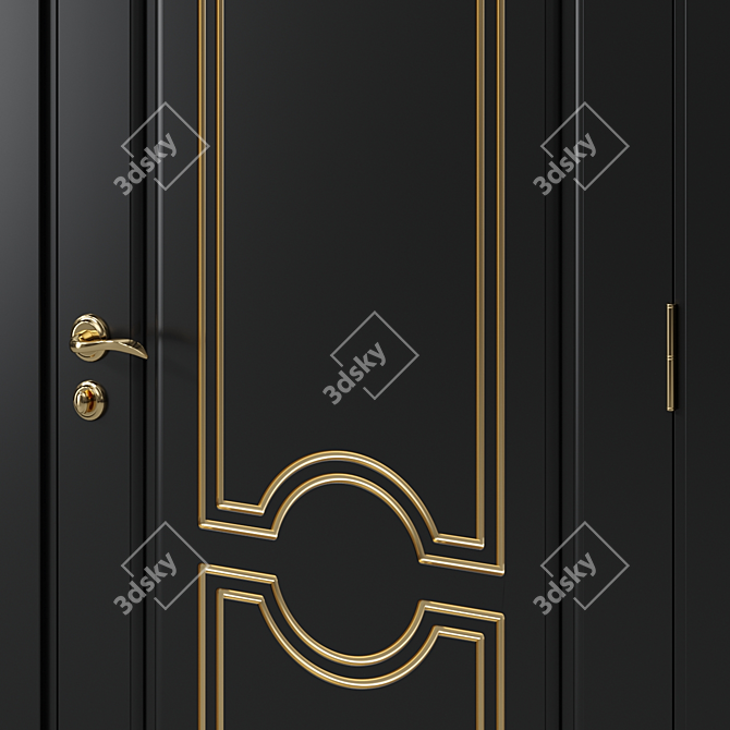 Modern Interior Door 156: 3DSMax + FBX/ OBJ + Vray 3.6 3D model image 2