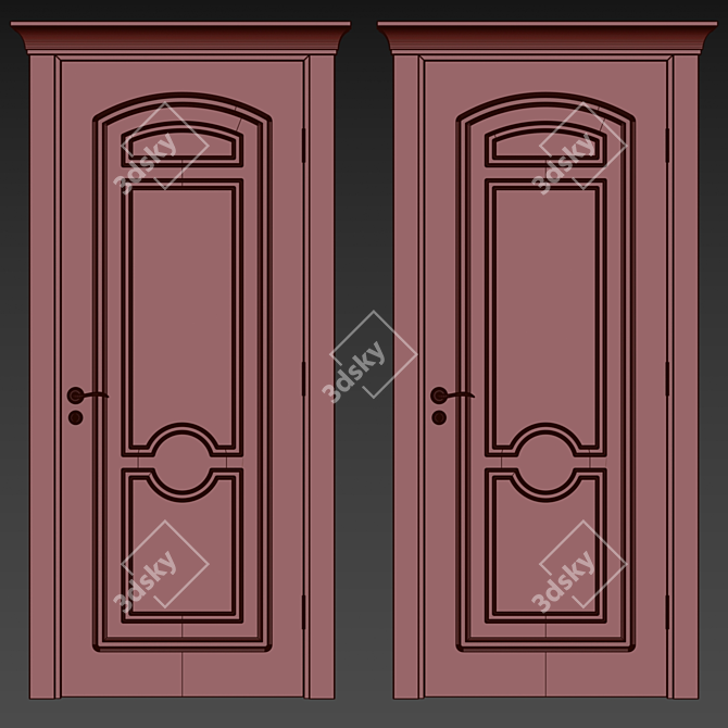 Modern Interior Door 156: 3DSMax + FBX/ OBJ + Vray 3.6 3D model image 3