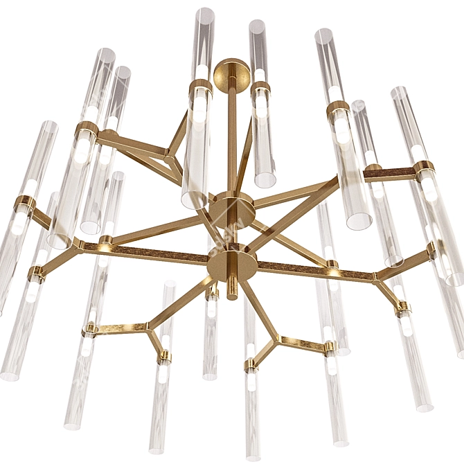 Borosilicate Elegance: Il Paralume Marina Chandelier 3D model image 3