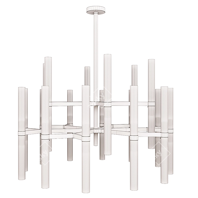 Borosilicate Elegance: Il Paralume Marina Chandelier 3D model image 4