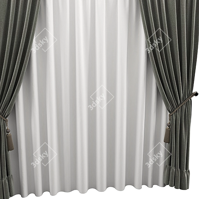 Premium UV Mapped Curtain 3D model image 7