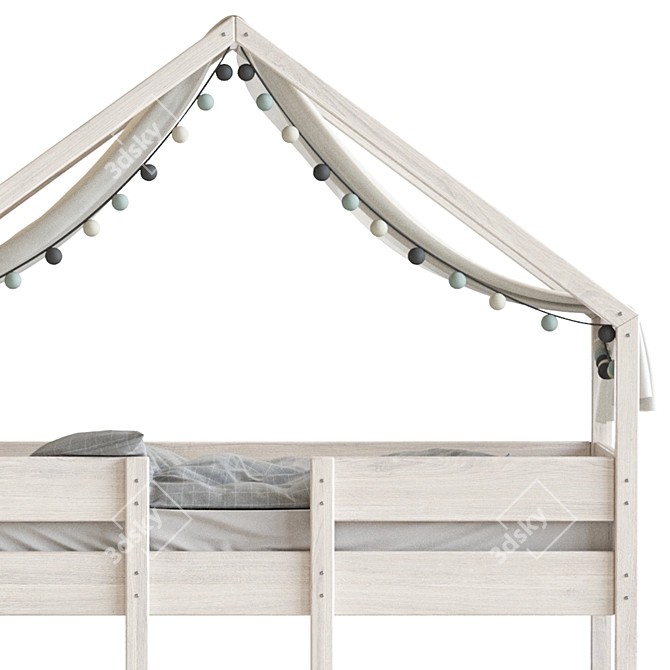 Sofie White Bunk Bed House 3D model image 8