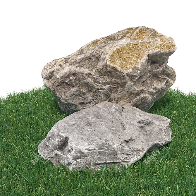 Title: 360° Scanned Landscape Stones 3D model image 4