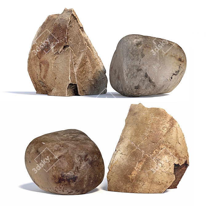 Title: Landscape Stones Set 3D model image 1