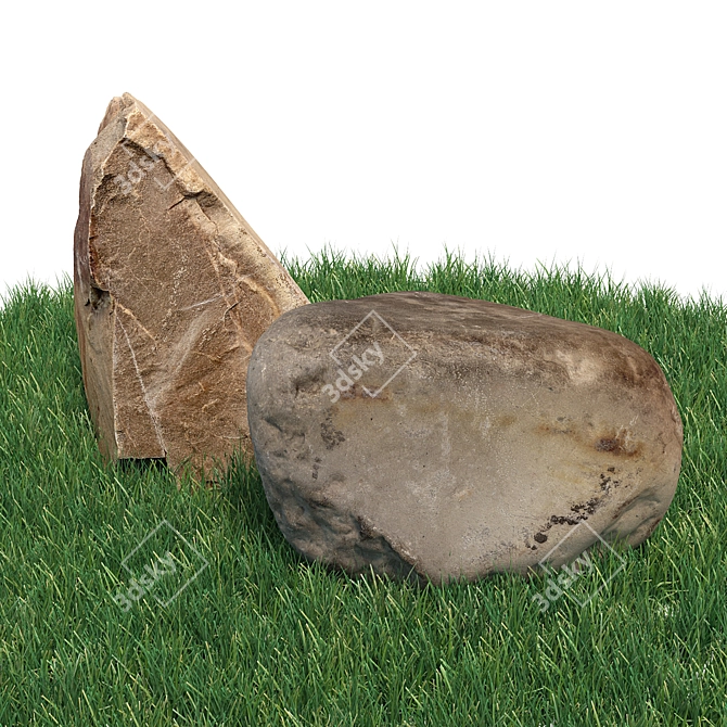 Title: Landscape Stones Set 3D model image 3