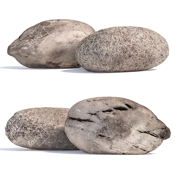 Landscape Stones Set: High-Quality 3D Scans & Textures 3D model image 1