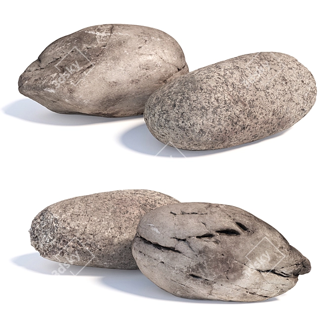 Landscape Stones Set: High-Quality 3D Scans & Textures 3D model image 2