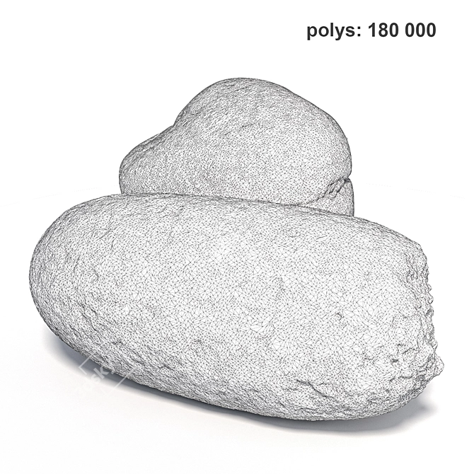 Landscape Stones Set: High-Quality 3D Scans & Textures 3D model image 5