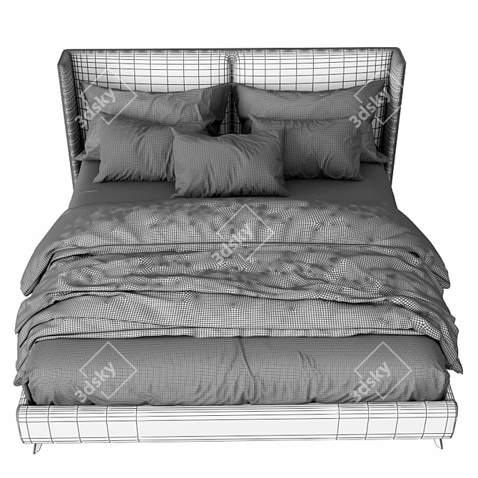 Modern Millimeter-Sized 3D Bed 3D model image 3