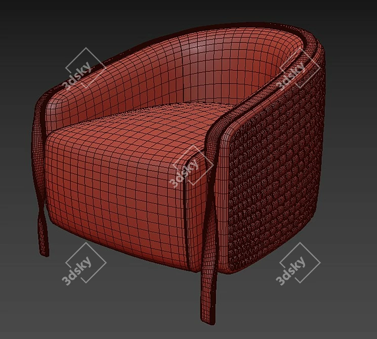 ErgoLux Armchair: Ultimate Comfort in Style 3D model image 3