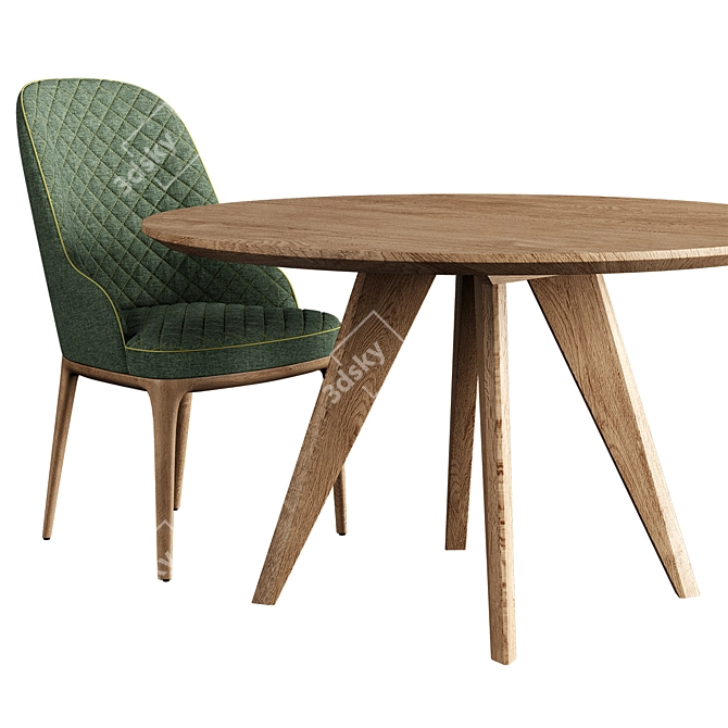 Versatile Sfer Table & ROB Chair Set 3D model image 4