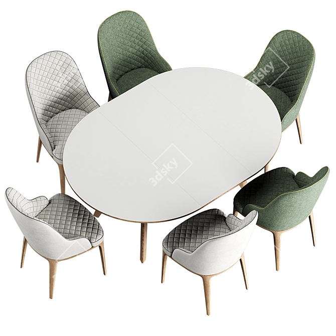 Versatile Sfer Table & ROB Chair Set 3D model image 5
