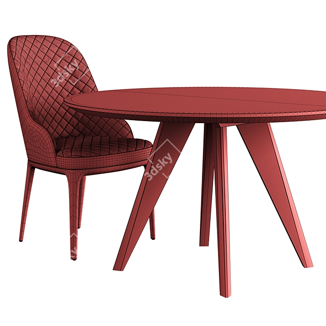 Versatile Sfer Table & ROB Chair Set 3D model image 6