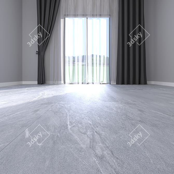 Savoy Grey Floor Tile: Elegant 60x120 Option 3D model image 2