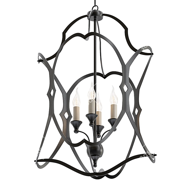 Elegant Geometric Pendant Light 3D model image 1