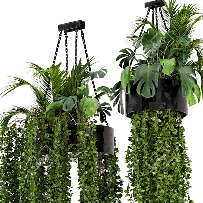 Metal Box Hanging Plants - Set 89 3D model image 5