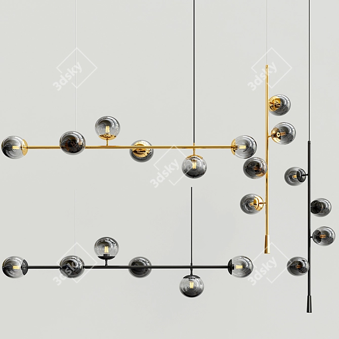 Minimalist Orb Pendant Light 3D model image 1