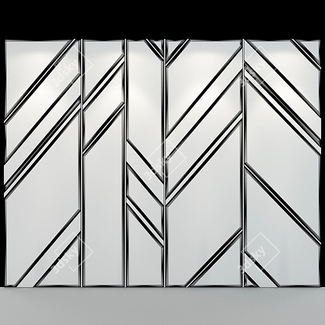 Modern Geometric Wall Panel 3D model image 2