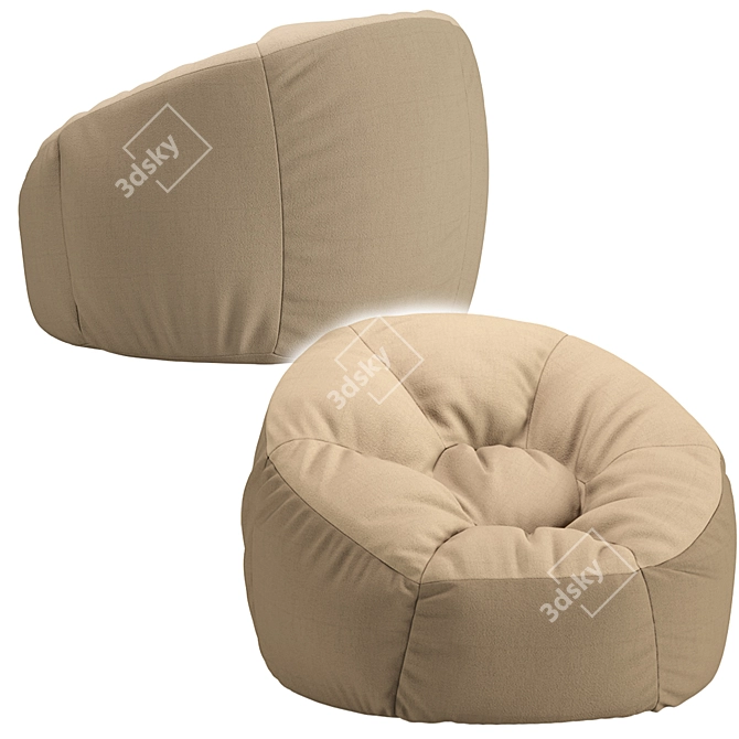 CozySack Bean Bag Chair 3D model image 2