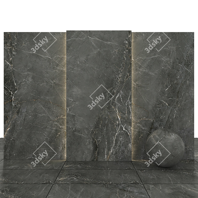 Gray Marble 11: Authentic Texture Slabs & Tiles 3D model image 1