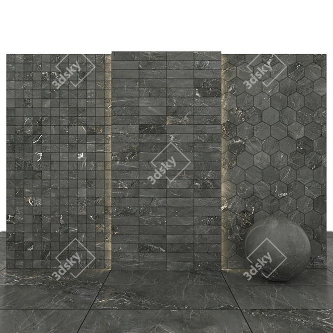 Gray Marble 11: Authentic Texture Slabs & Tiles 3D model image 3