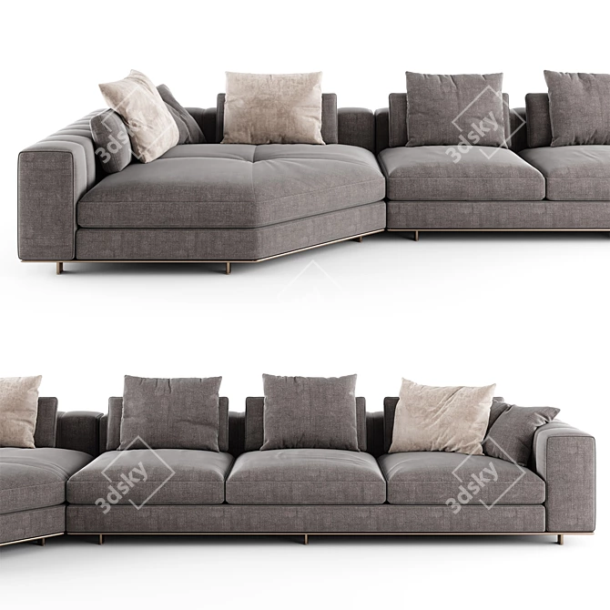 Luxury Soft Touch Sofa 3D model image 2