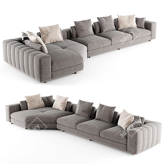 Luxury Soft Touch Sofa 3D model image 4