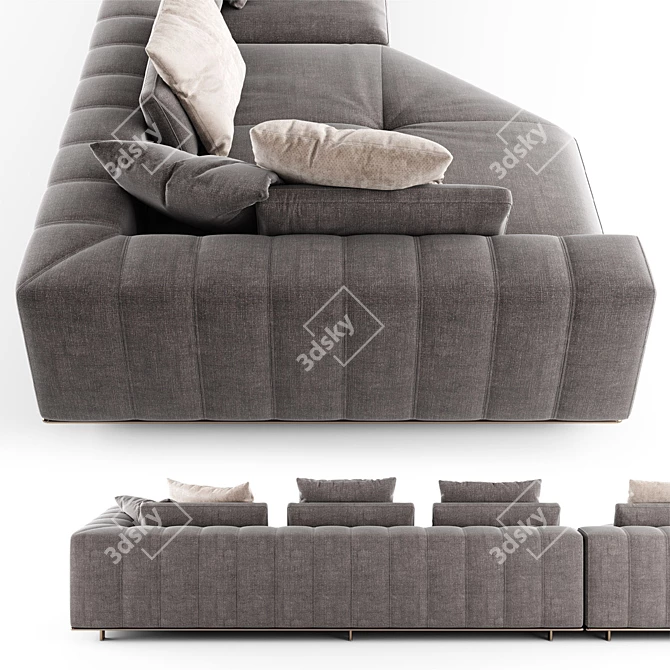 Luxury Soft Touch Sofa 3D model image 5