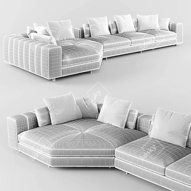 Luxury Soft Touch Sofa 3D model image 7