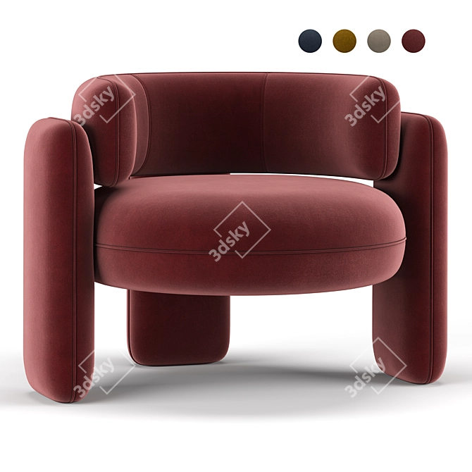 Cozy Comfort Embrace Armchair 3D model image 1