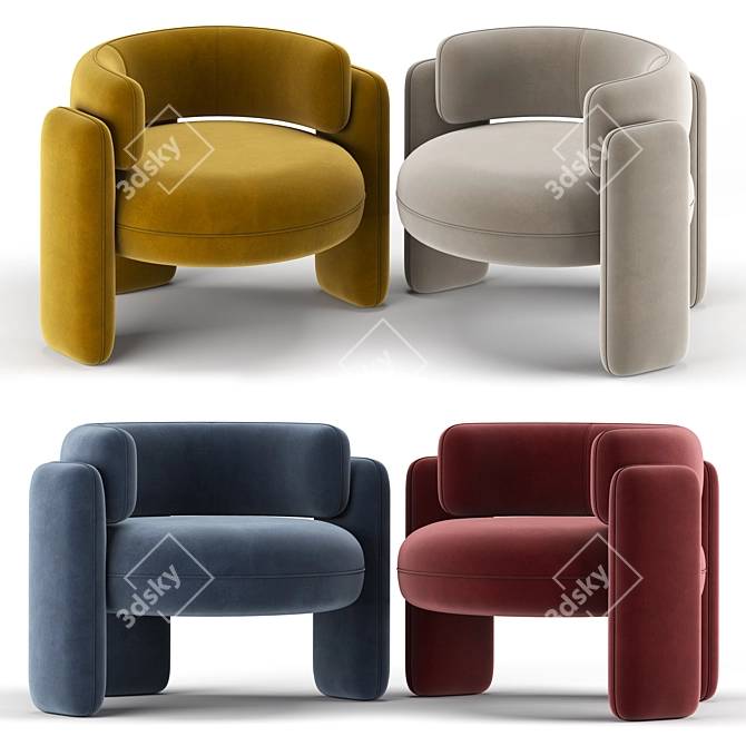 Cozy Comfort Embrace Armchair 3D model image 2