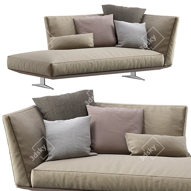 Stylish Evergreen Chaise Lounge 3D model image 1