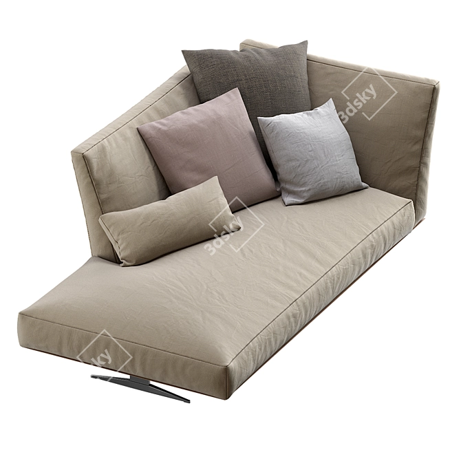 Stylish Evergreen Chaise Lounge 3D model image 4