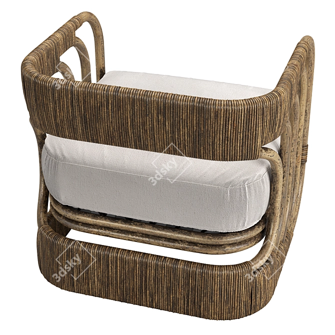 Organic Rattan Hamza Chair 3D model image 5