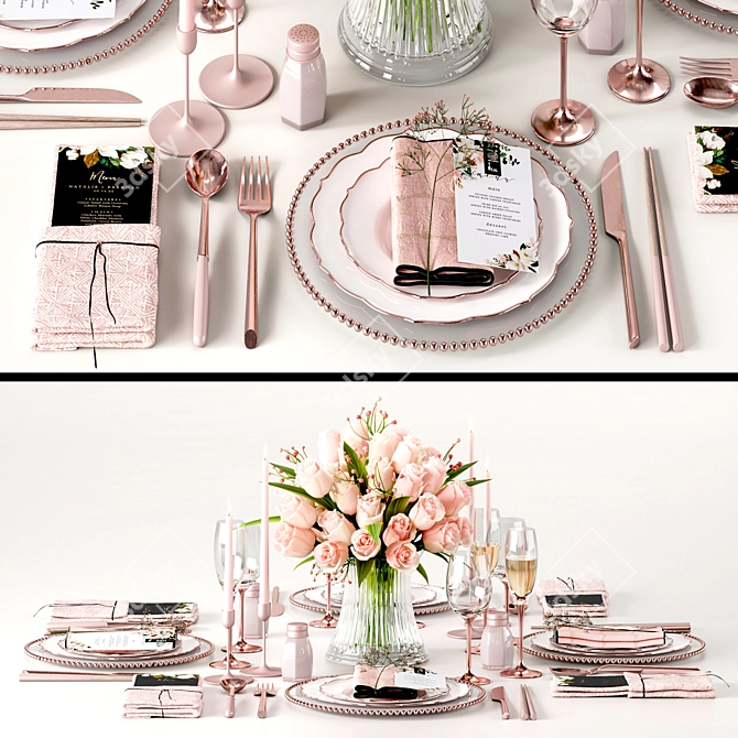 Elegant Dining Delight 3D model image 10