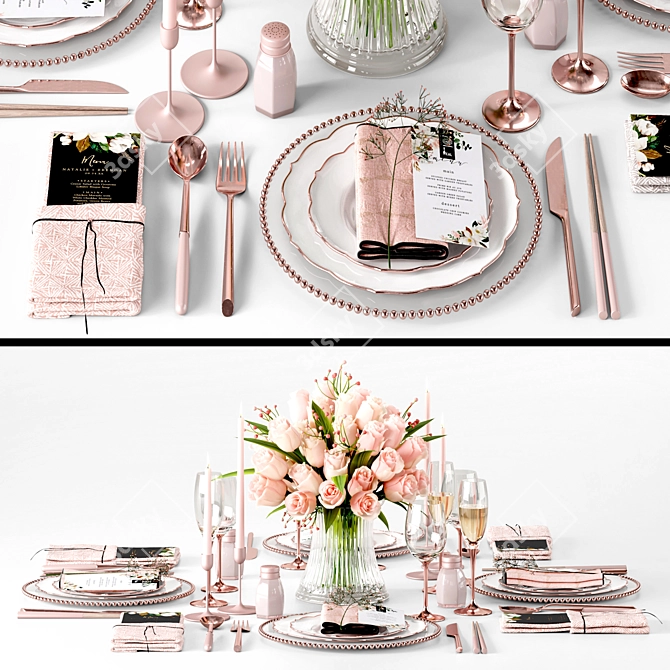 Elegant Dining Delight 3D model image 22