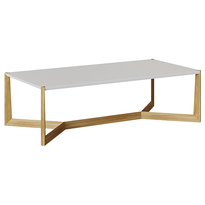 Duplex White Coffee Table 3D model image 1