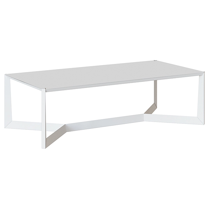 Duplex White Coffee Table 3D model image 2