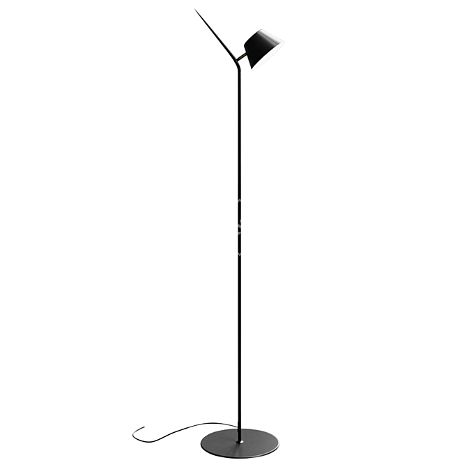 Mysti Black Floor Lamp: Sleek and Stylish 3D model image 1