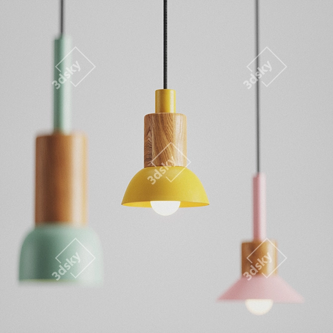 Scandinavian Pendant Lamp: Mavrina by Anzazo 3D model image 3