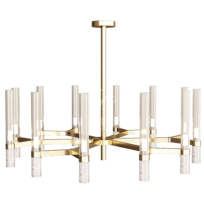 Elegant Carrara Marble Chandelier 3D model image 1