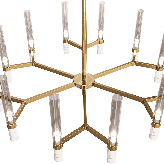 Elegant Carrara Marble Chandelier 3D model image 2