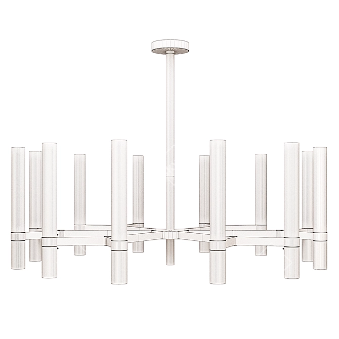 Elegant Carrara Marble Chandelier 3D model image 4