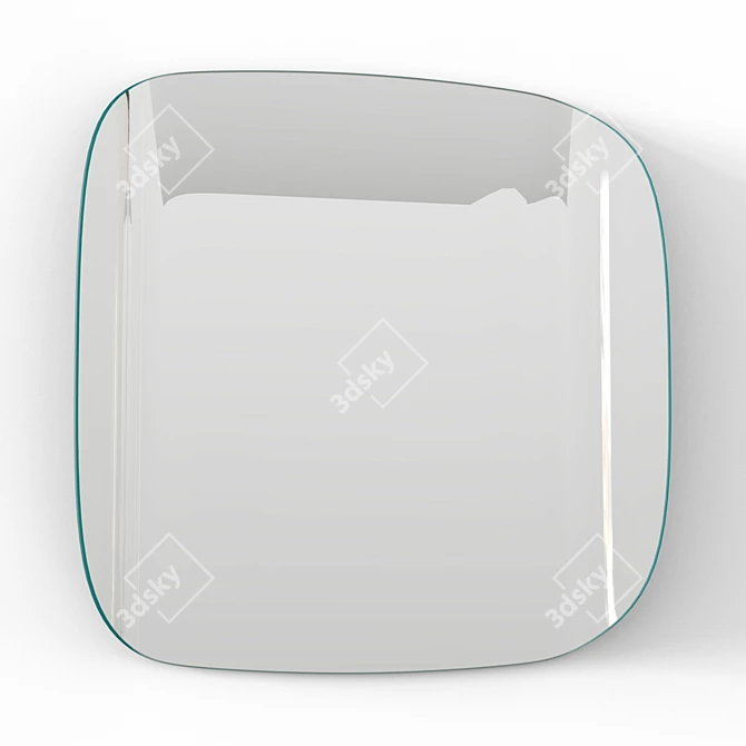 Elegant Curved Edge Mirror Set 3D model image 3