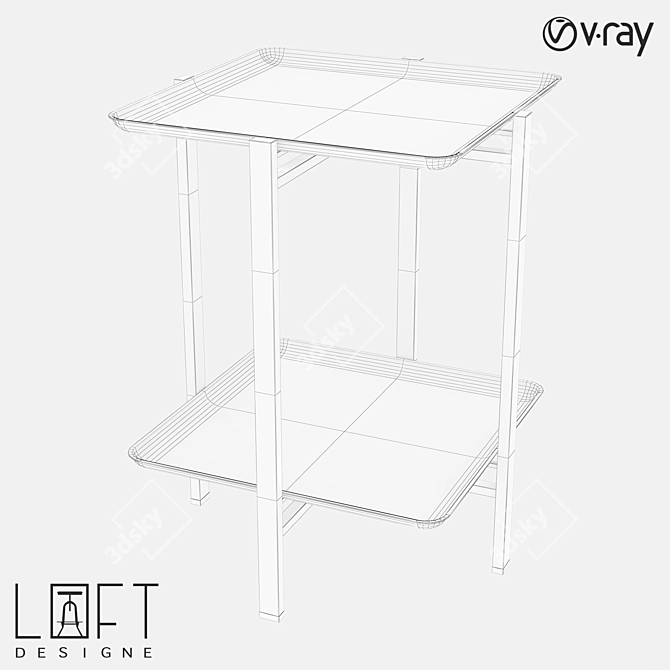 Minimalist Metal Coffee Table 3D model image 2