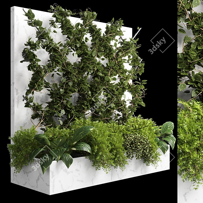 Vertical Garden Partition Set  Ivy 02 3D model image 1