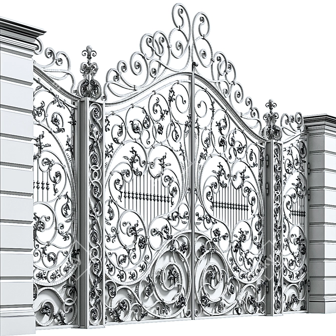 Title: Elegant Classic Gates 3D model image 3