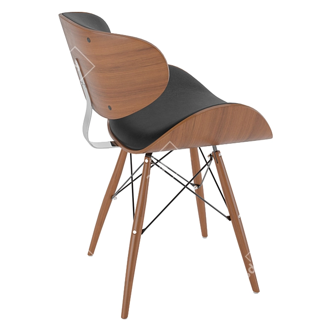 Sleek Gerald Black Chair 3D model image 2