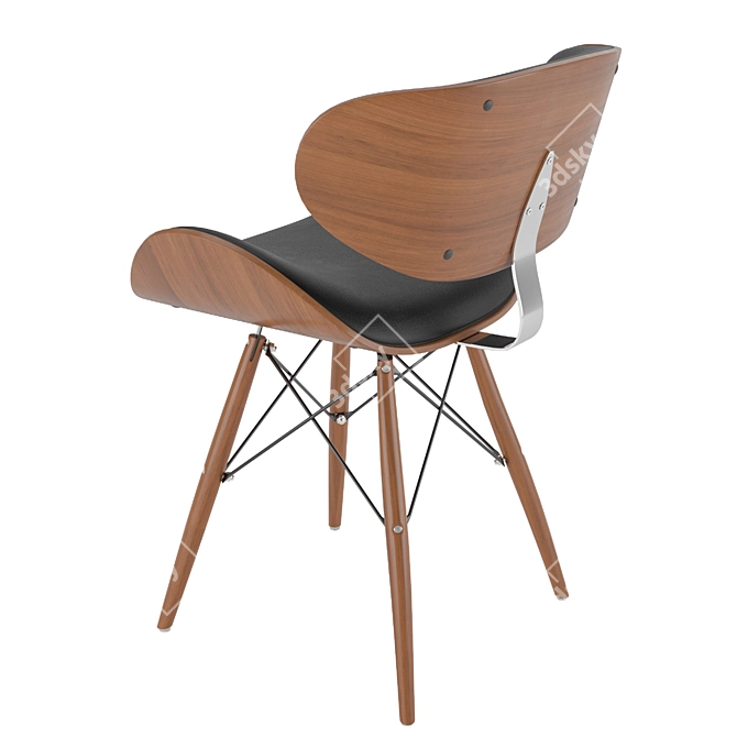 Sleek Gerald Black Chair 3D model image 9