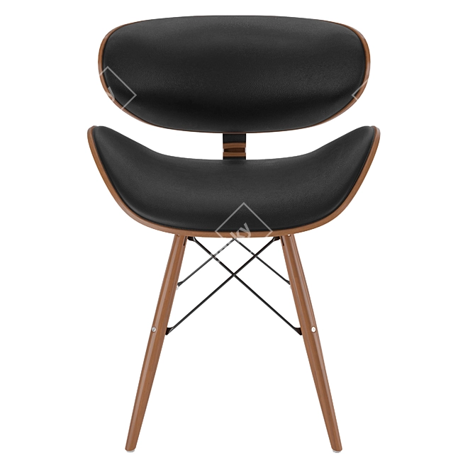 Sleek Gerald Black Chair 3D model image 11